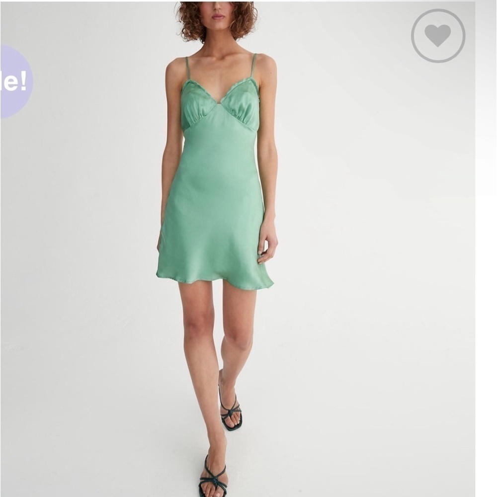 Hansel & Gretel Silk mini Amelia Dress in the color Sea Foam 💚 sz Medium - Picture 3 of 12